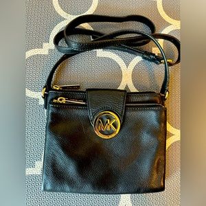 Michael Kors black leather cross body